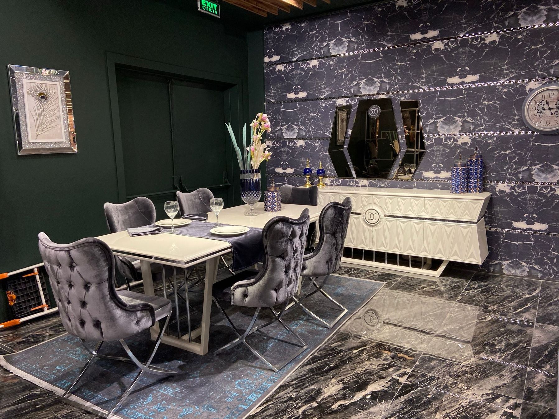 Glass & Wooden Dining Set