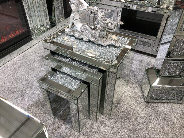 Crushed diamond nest of on sale tables the range