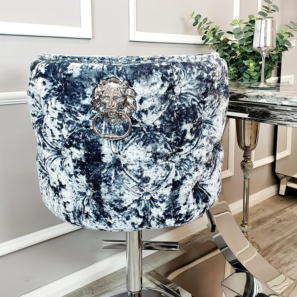Black crushed velvet bar stools on sale