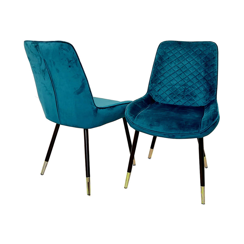 Luna Velvet crossed stich Dining Chair
