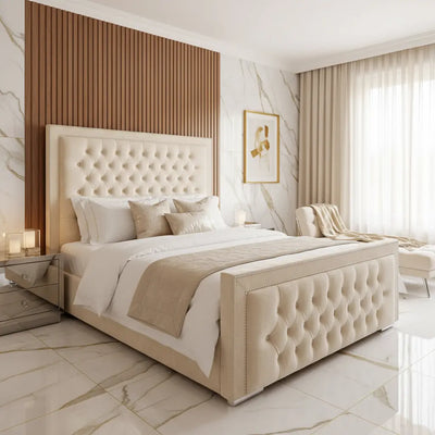 Arizona Plush Velvet Bed – Bespoke Handcrafted Bedstead (Made in the UK) FIL