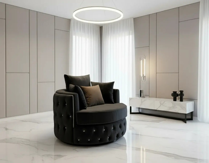 Swivel / Upholstered Cuddle Chair – Plush Velvet velvetsofa