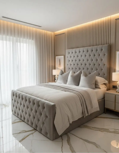 Phantom Plush Velvet Bed – Bespoke Handcrafted Upholstered Bedframe (Made in the UK) FIL