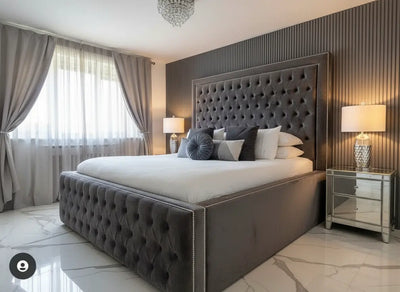 Sofia Bed in Plush Velvet – Bespoke Handcrafted Chesterfield Design FIL