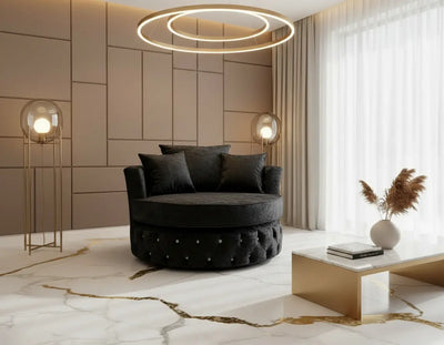 Swivel & Upholstered Cuddle Chair – Velvet Collection velvetsofa