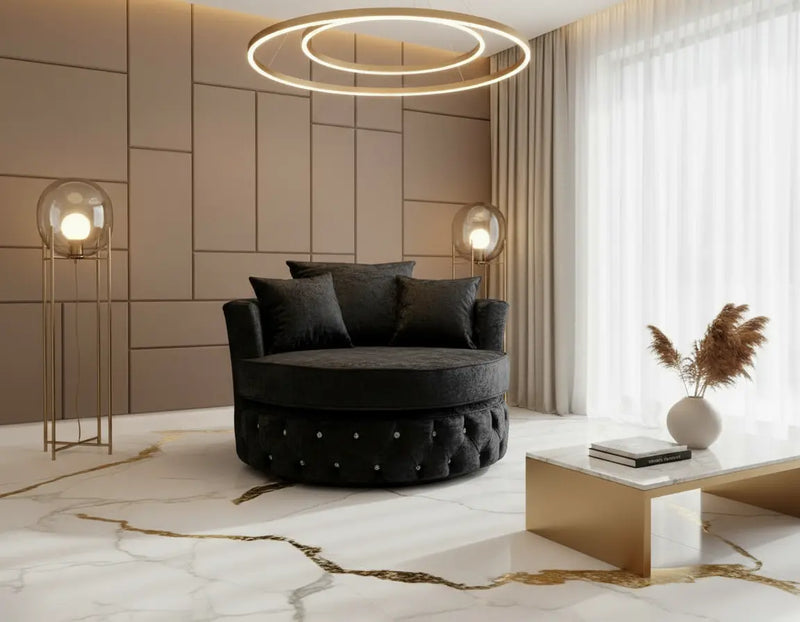 Swivel & Upholstered Cuddle Chair – Velvet Collection velvetsofa