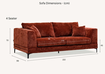 Aluxo Lenox Sofa Range in Steel Velvet