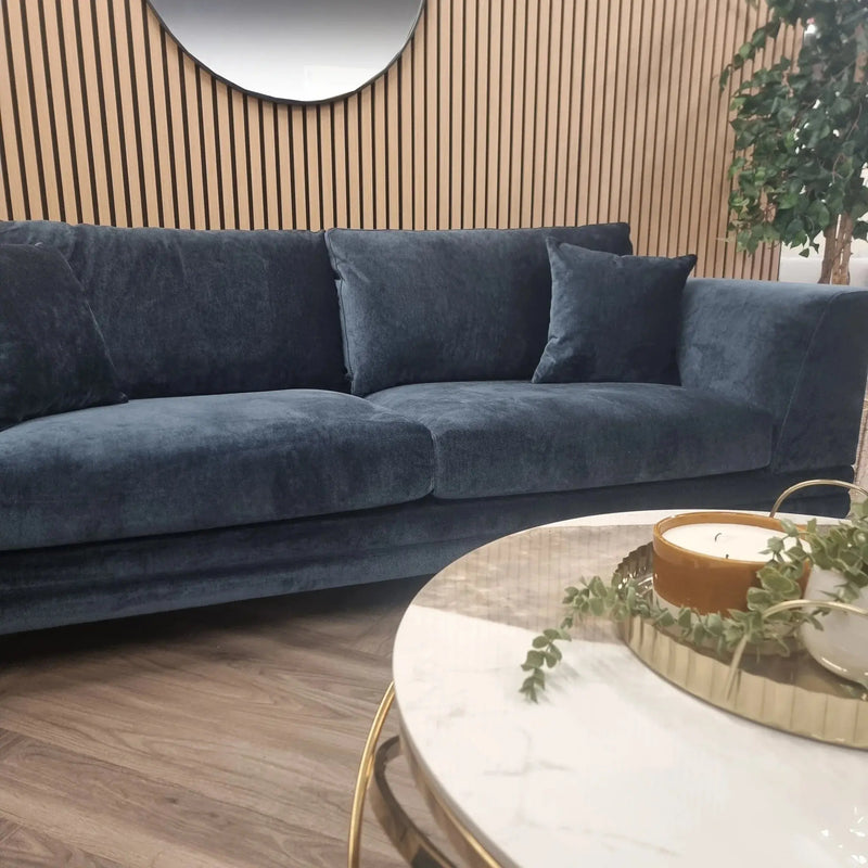 Aluxo Lenox Sofa Range in Aegean Blue Velvet furnish 365