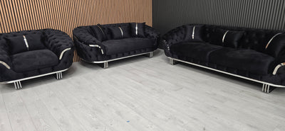 Kingston 3+2+1 Black Velvet Chrome Detailing