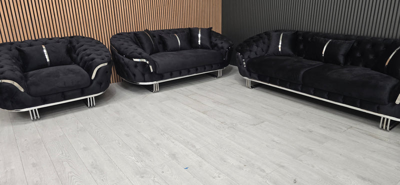 Kingston 3+2+1 Black Velvet Chrome Detailing