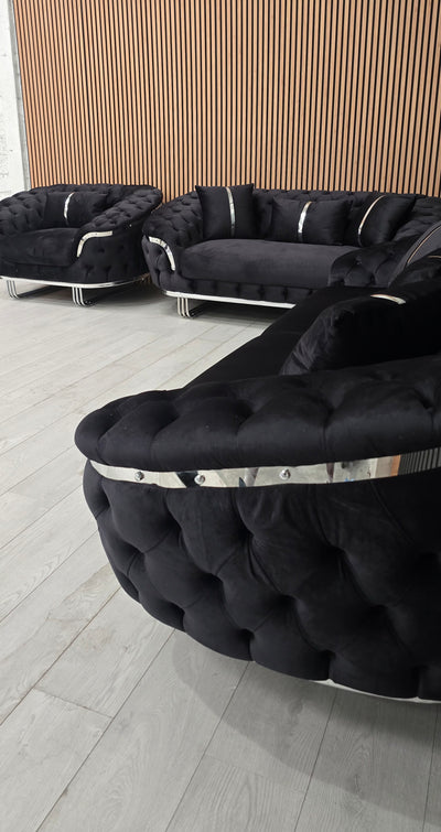 Kingston 3+2+1 Black Velvet Chrome Detailing