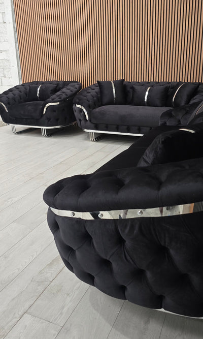 Kingston 3+2+1 Black Velvet Chrome Detailing