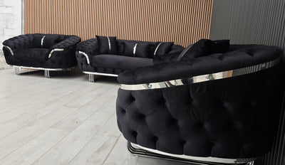 Kingston 3+2+1 Black Velvet Chrome Detailing