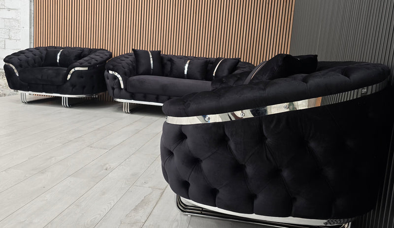 Kingston 3+2+1 Black Velvet Chrome Detailing