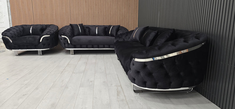 Kingston 3+2+1 Black Velvet Chrome Detailing