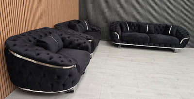 Kingston 3+2+1 Black Velvet Chrome Detailing