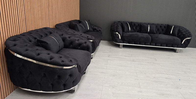 Kingston 3+2+1 Black Velvet Chrome Detailing