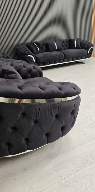 Kingston 3+2+1 Black Velvet Chrome Detailing