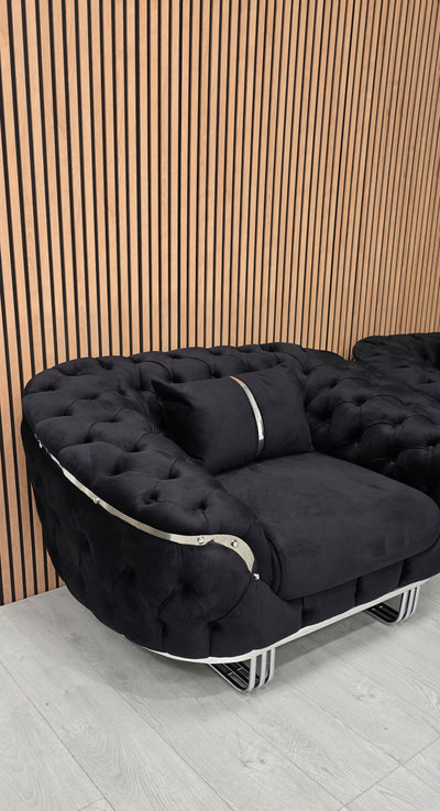 Kingston 3+2+1 Black Velvet Chrome Detailing