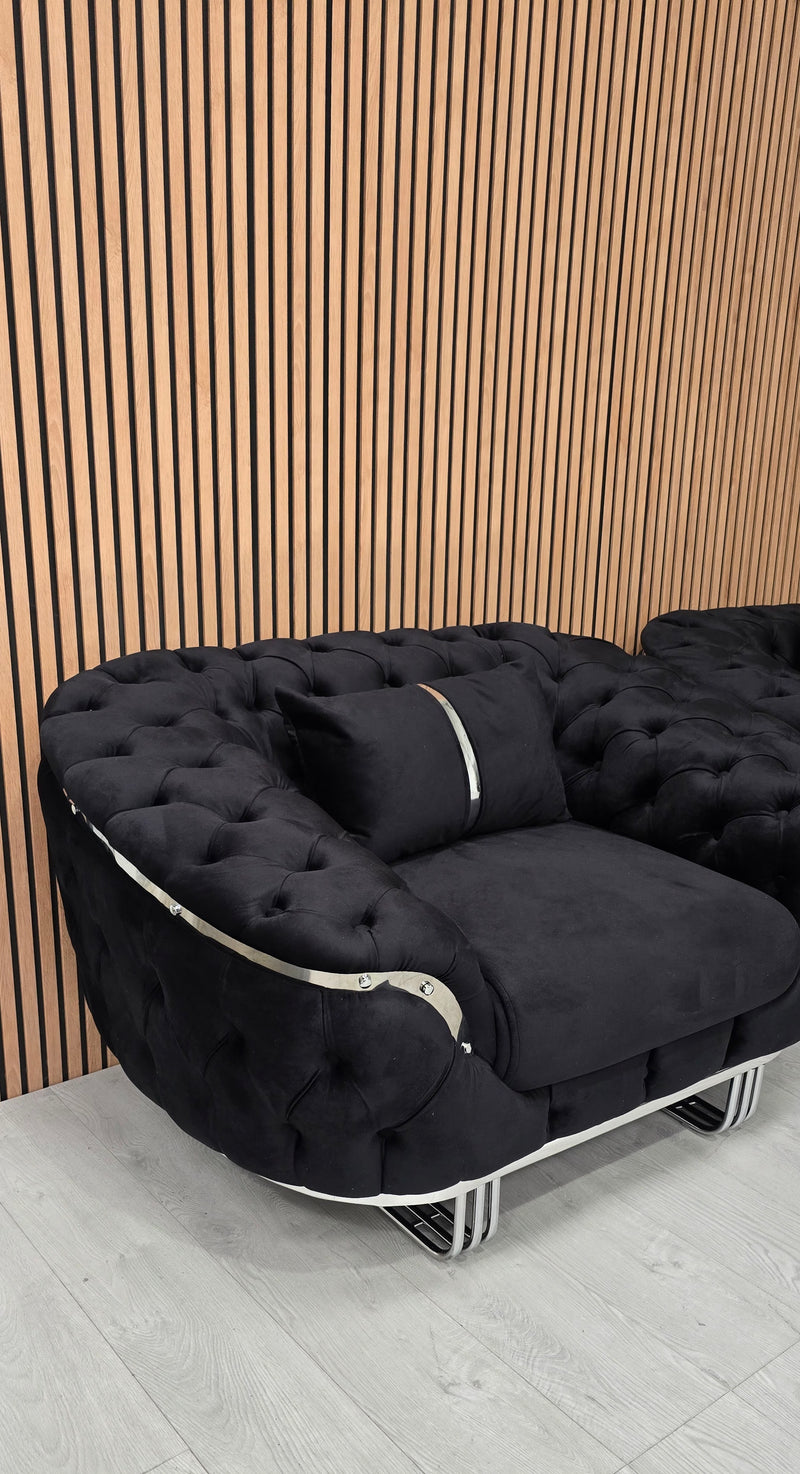 Kingston 3+2+1 Black Velvet Chrome Detailing