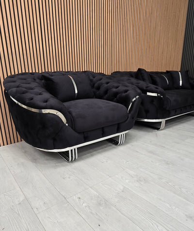 Kingston 3+2+1 Black Velvet Chrome Detailing
