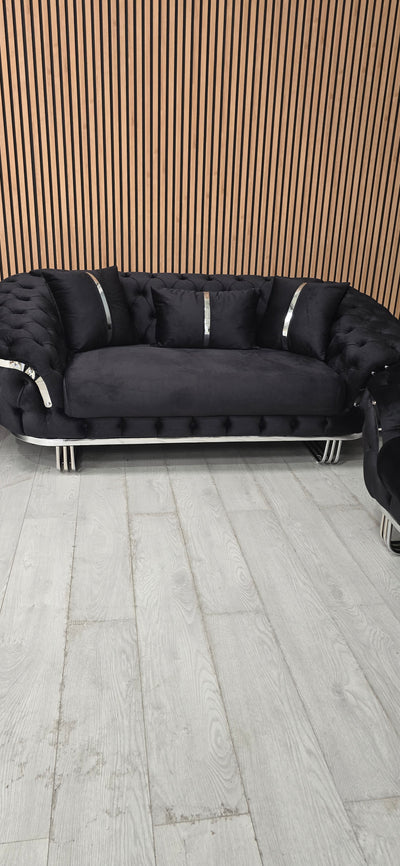 Kingston 3+2+1 Black Velvet Chrome Detailing