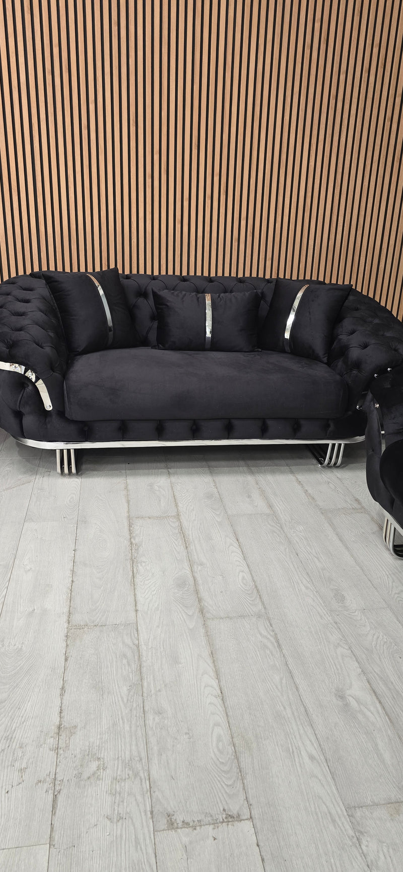 Kingston 3+2+1 Black Velvet Chrome Detailing