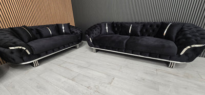 Kingston 3+2+1 Black Velvet Chrome Detailing