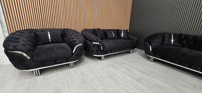 Kingston 3+2+1 Black Velvet Chrome Detailing