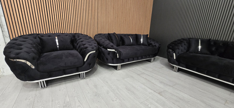 Kingston 3+2+1 Black Velvet Chrome Detailing