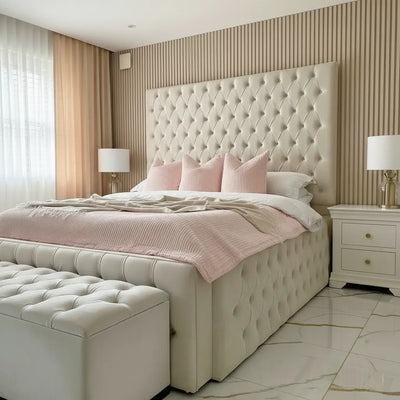 Mila Plush Velvet Bed – Bespoke Handcrafted Bedstead (Made in the UK) FIL