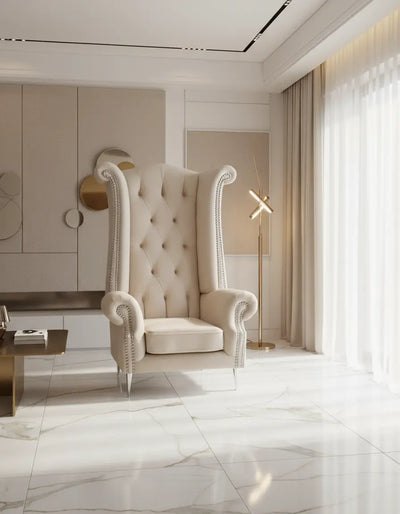 Queen Ann High Back Armchair – French Velvet & Lustro Velvet Range velvetsofa