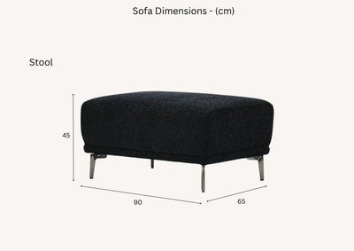 Aluxo Albany Sofa Range in Black Lux Boucle Fabric