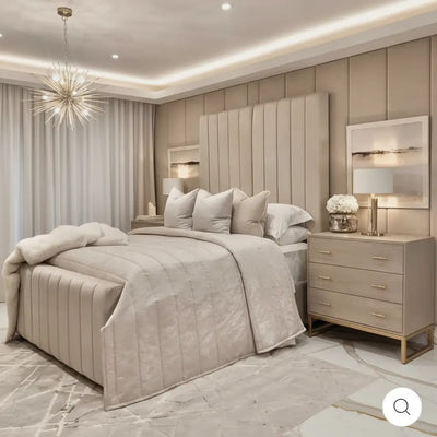 Louisiana Plush Velvet Panel Bed – Bespoke Handcrafted Bedstead (Made in the UK) FIL