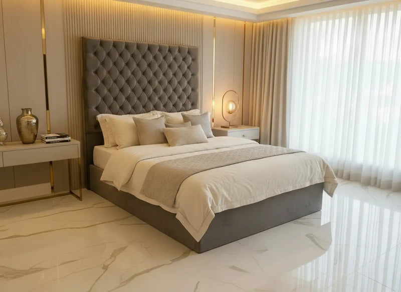 Alexandra Plush Velvet Ottoman Bed FIL