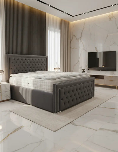 Arizona Plush Velvet Bed – Bespoke Handcrafted Bedstead (Made in the UK) FIL