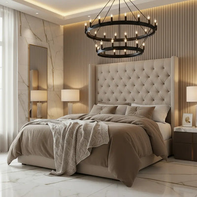 Royal Wingback Plush Velvet Bed Frame – Bespoke Handcrafted Design Made in the UK FIL