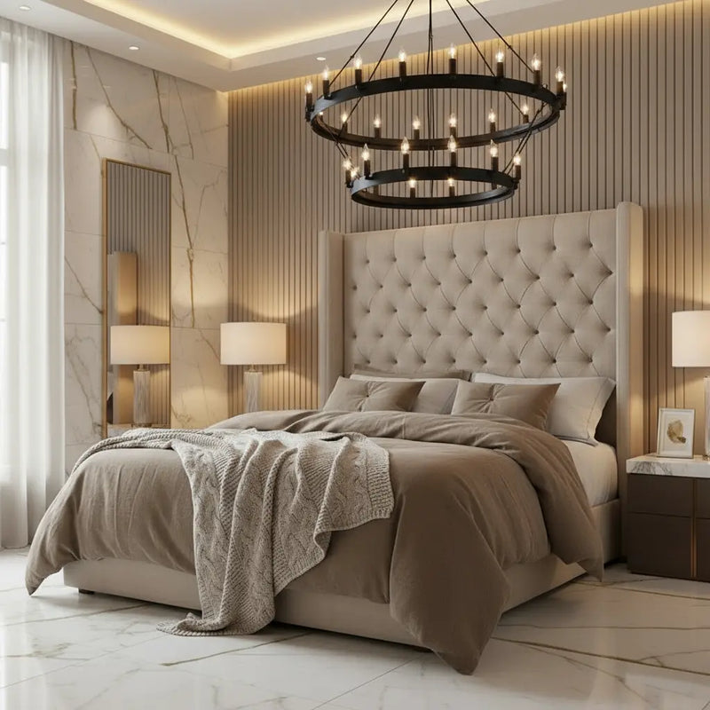 Royal Wingback Plush Velvet Bed Frame – Bespoke Handcrafted Design Made in the UK FIL