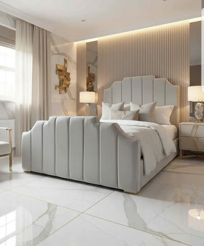 Lucy Plush Velvet Bed – Bespoke Handcrafted Bedstead (Made in the UK) FIL