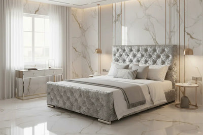 Emerald Crushed Velvet Bedstead – Bespoke Handmade Design FIL