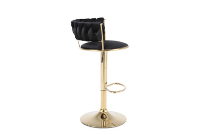 Camilla Luxury Black Gold Bar Stool x2 Pair F I INTERIORS