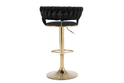 Camilla Luxury Black Gold Bar Stool x2 Pair F I INTERIORS