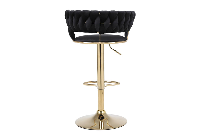 Camilla Luxury Black Gold Bar Stool x2 Pair F I INTERIORS