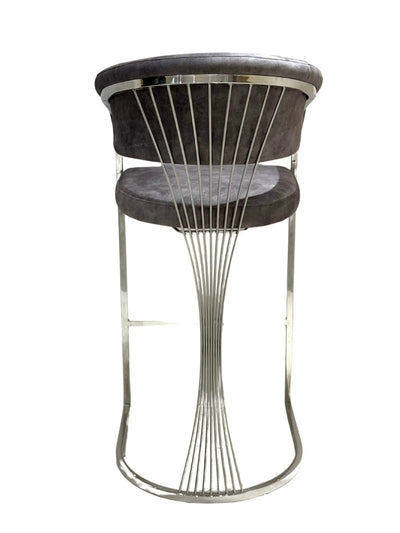 Porto Luxury Black & Gold Velvet Bar Stool Gold Legs Celebrity Interiors
