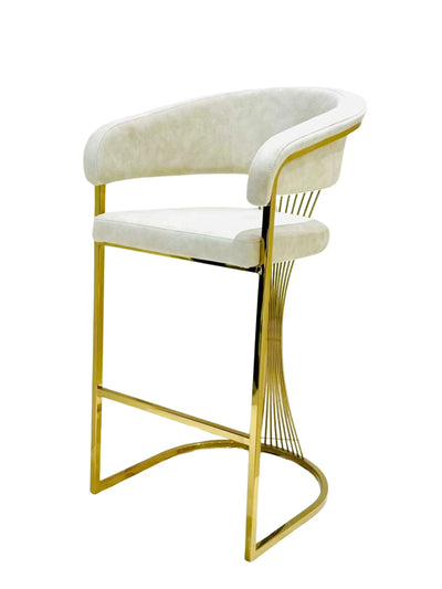 Porto Luxury Black & Gold Velvet Bar Stool Gold Legs Celebrity Interiors