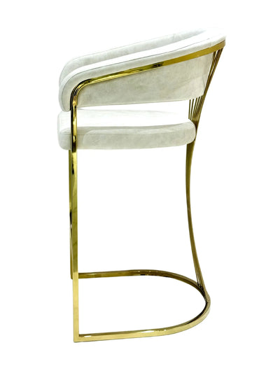 Porto Luxury Black & Gold Velvet Bar Stool Gold Legs Celebrity Interiors