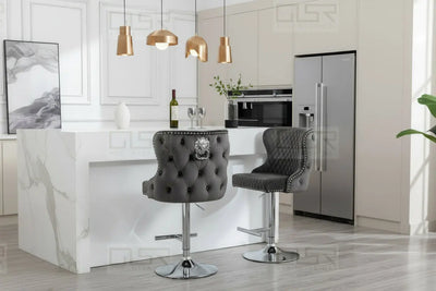 Valentino Luxury Barstool Lion knocker back Adjustable Height ASR INTERIOR