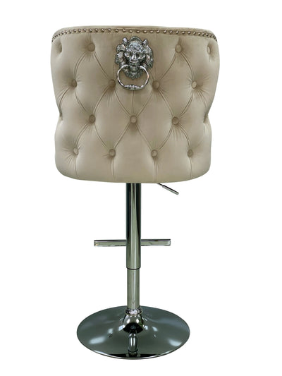 Valentino Luxury Barstool Lion knocker back Adjustable Height ASR INTERIOR