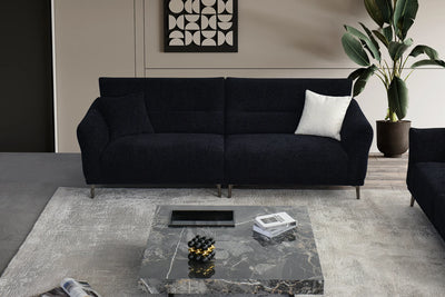 Aluxo Albany Sofa Range in Black Lux Boucle Fabric