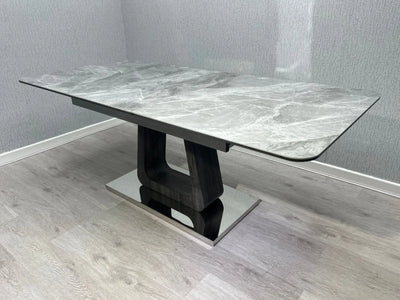 Zermatt Extendable Grey Ceramic Dining Table – 160cm to 200cm Celebrity Interiors